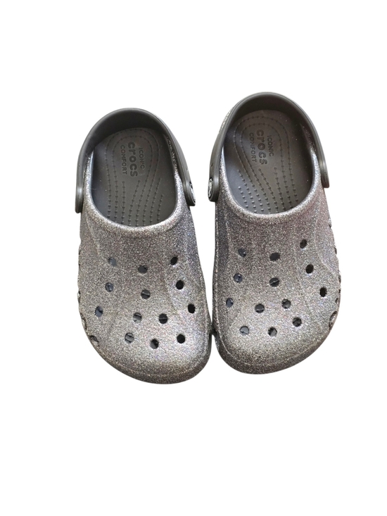 CROCS Other - Crocs Kids Classic Glitter Clog - Silver Size 2